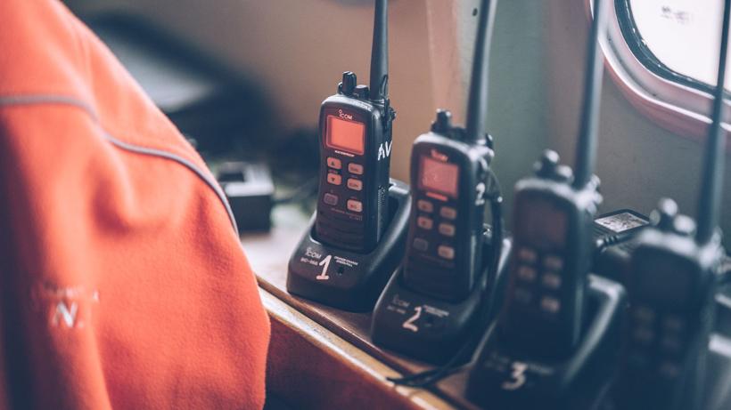 Close-up of two-way radios